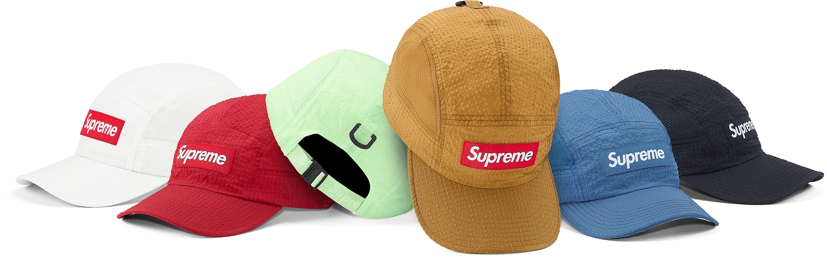 Mesh Seersucker Camp Cap